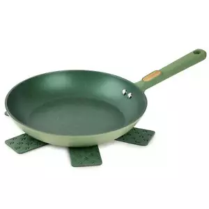 Thyme & Table Non-Stick 10 Inch Fry Pan with Stainless Steel Base, Green - Picture 1 of 6