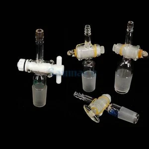 14/23 19/26 24/29 29/32 #34 #40 giunto vetro adattatore dritto vetro/PTFE rubinetto di arresto - Foto 1 di 20