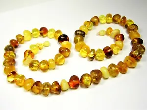 Baltic Amber Necklace 25.5" 52gr. Multicolor Women Natural Genuine Gemstone 3969 - Picture 1 of 14