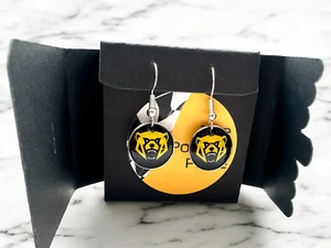 Formula 1 Moneygram Haas Ollie Bearman Bear logo Drop/Dangle Earrings - Picture 1 of 10