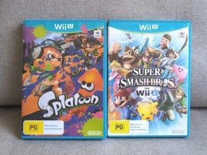 Super Smash Bros For Wii U & Splatoon Nintendo WiiU Games PAL No Manuals Tested - Picture 1 of 4