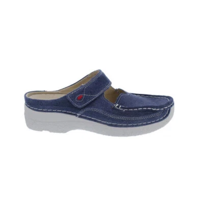 WOLKY Roll-Slipper, Clog, Jeans Suede, Denim, 0622793-820 Medium Blue - Image 1 of 4