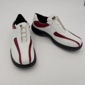 ECCO Receptor White Leather Red Strip Receptor Golf Shoes Womens Size 42 11/11.5 - Picture 1 of 9