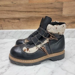 Women's 6 36 Martino of Canada Black Cowhide Leather Original Hiking Boots Ankle - Picture 1 of 14