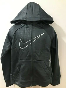 Nike Dri-Fit Boys Anthracite Sz 4 Swoosh Fullzip Hoodie Jacket $44NWT 86E322-693 - Picture 1 of 8