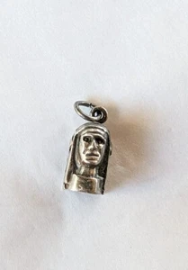 Vintage Sterlingsilber Indianerhäuptling 3D Kopfschmuck Anhänger - Bild 1 von 6