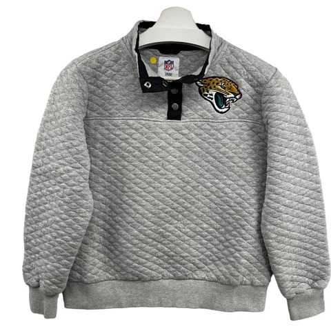 Jacksonville Jaguars 1/4 Snap quilted Sweater Women's Large Pullover Gray Cover
