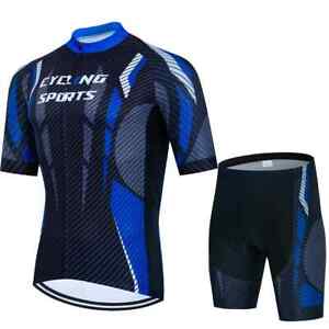 Men's Bike Complete Sports Set Pants Gel Jersey Laser Cut Uniform Clothes Suit