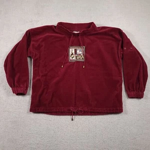 Vtg Christopher & Banks Corduroy Pull Over Jacket Sweater Women's M Christmas - Picture 1 of 15