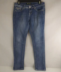 ZCO Jeans Women's Distressed Embroidered Whiskered Jeweled Jeans Size 5 - Picture 1 of 8