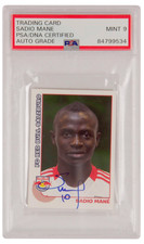 Sadio Mane Signed 2012-13 Panini Bundesliga Fussball Rookie Sticker #20 - PSA 9
