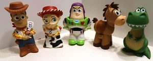DISNEY STORE TOY STORY CHUNKY 5" BATH TOY FIGURE BUZZ WOODY REX TODDLER TOY LOT - Picture 1 of 7