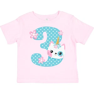 Inktastic Unicorn Kitty 3rd Birthday Toddler T-Shirt Child Preschooler Kid - Picture 1 of 13