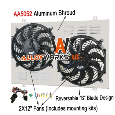 Ventilador eléctrico + relé de cubierta para 82-92 90 Chevy Camaro Pontiac Firebird Trans-am V8 Foto 1 de 4