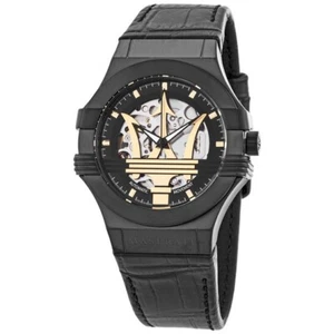 Maserati Potenza Men's R8821108027 Automatic Black Leather Fashion Watch 42mm - Bild 1 von 3