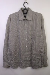 Tommy Hilfiger Brown Cotton Barrel Cuff Collared Long Sleeve Dress Shirt 42 16.5 - Picture 1 of 17