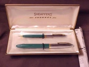 # JUEGO DE SNORKEL, LÁPIZ/LÁPIZ SHEAFFER CLIPPER, VERDE PASTEL, POCO USADO, 1955 - Imagen 1 de 10