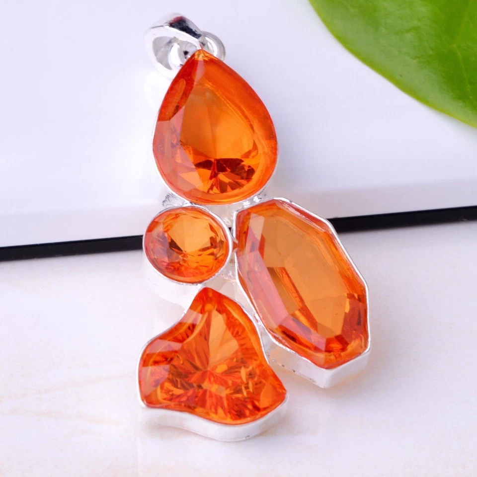 Moda Conjunto de collar y colgante de plata ¡Topacio clásico Swarovski! Regalo y joyas Foto 1 de 1