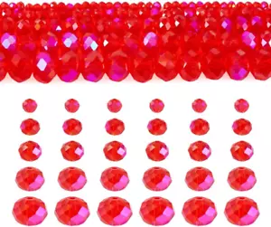 5Strands 3-10Mm Faceted Rondelle Glass Beads Electroplate Glass Rondelle Beads C - Picture 1 of 12