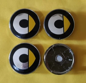 4 TAPPO COPRIMOZZO CERCHI COMPATIBILI SMART 60MM GIALLO YELLOW GEN SILVER - Foto 1 di 2