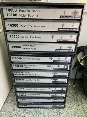 Estante de almacenamiento de sujetadores automotrices - 4 bandejas (x3) Foto 1 de 3