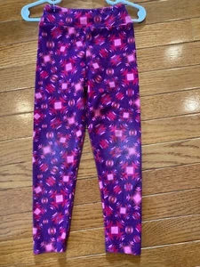 Girl's LuLa Roe Pink & Purple Leggings Sz. 5 - Picture 1 of 2
