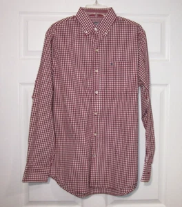 IZOD RED & WHITE CHECK CASUAL SHIRT, MENS M, #154WH - Picture 1 of 12