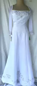 EDEN BRIDALS..WHITE..WEDDING DRESS..BEADS & SEQUIN.NEW w TAGS..sz 10 - Picture 1 of 7