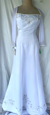 EDEN BRIDALS..WHITE..WEDDING DRESS..BEADS & SEQUIN.NEW w TAGS..sz 10 - Image 1 of 4