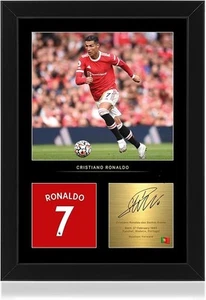 Expositor de fotos enmarcado Win FC Cristiano Ronaldo firmado A4 - Reproducido digital... - Imagen 1 de 2