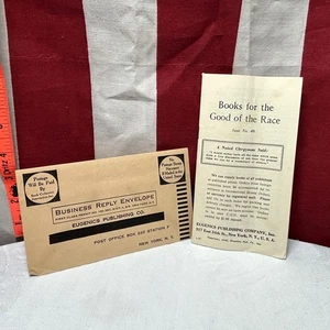 EUGENICS PUBLISHING CO pamphlet + envelope 1936 vtg Catholic book catalog NYC - Picture 1 of 3