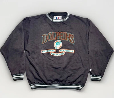 VTG Logo Athletic Miami Dolphins NFL Sweatshirt Crewneck Pullover Men’s XL Large - Image 1 of 4