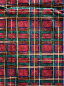 Christmas Jelly Bean Junction Teddy Bears Holiday Fabric Plaid 35” Long - Picture 1 of 7