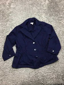 Giacca Joan Rivers donna taglia media blu bottoni cotone - Foto 1 di 13