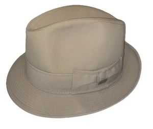 Gorra London Fog Fedora Talla 7 1/8 Natural Gorra Caqui Algodón Lona - Imagen 1 de 9