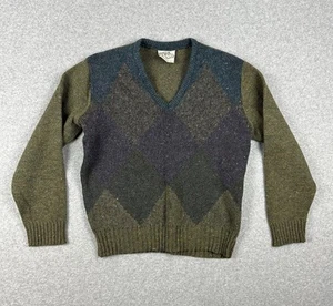 VTG Cuggi Coogi Women's Pure New Wool Knit V Neck Sweater Jumper Size S Multicol - Picture 1 of 6