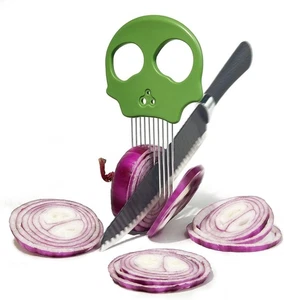 Herramienta de corte de alimentos de acero inoxidable para frutas verduras multifunción calavera verde - Imagen 1 de 3