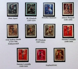 HUNGARY Sc 801-15(MI852-77) NH ISSUE OF 1946 - OVERPRINTS W/VARIETIES - (LN25) - Picture 1 of 3