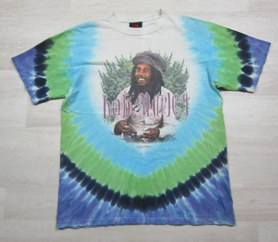 Vintage Bob Marley "Herb Like Fruit" Tie Dye T-Shirt (L) Zion Grunge Skater Y2K - Image 1 of 4