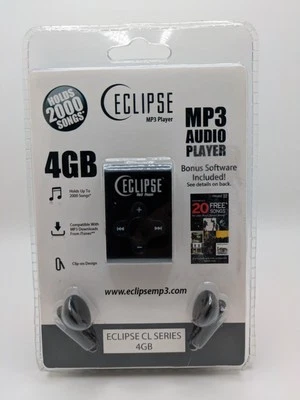 New/Sealed Eclipse Black Mp3 Player CL Serie BLK 4gb 20 Free Song Bonus Software - Image 1 of 2