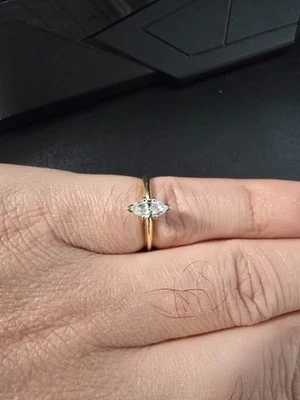 .45 Ct. Marquise Cut Diamond Engagement Ring 14k Yellow Gold Size 6.5 - Image 1 of 4