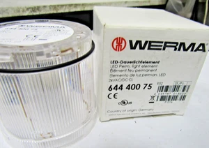 ✌️NEW WERMA 644 400 75 ELEMENT CLEAR LIGHT LED 24VAC/DC - Picture 1 of 4