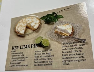 Postcard Key Lime Pie Recipe With Limes Vintage Florida State Pie - Picture 1 of 3