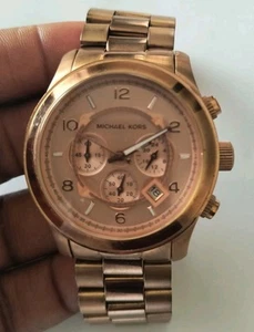 Michael Kors Runway Chronograph Rose Gold-tone Stainless Men's Watch MK8096 - Picture 1 of 12