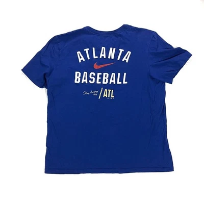 NIKE Atlanta Braves City Connect Hank Aaron 715 Hombres L Camiseta Azul MLB Foto 1 de 4