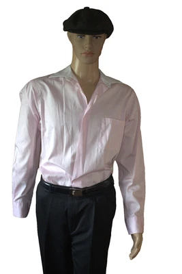 Van Heusen Pinpoint Oxford Concealed Placket Easy Care Pink Dress Shirt 16 - Image 1 of 4
