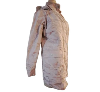 Pink Camo Raincoat M  Hooded Anorak Jacket Athletic Works Zip Snap Hunt Ski Camp - Image 1 of 4