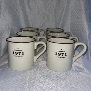 Juego de 2 tazas tazas Starbucks Coffee 2010 marfil marrón elaboración desde 1971 14 oz - Imagen 1 de 5