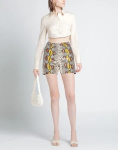 RRP €1565 ROCHAS Leather Shorts IT38 US2 UK6 XS Lined Snakeskin Print - Picture 1 of 8