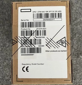 872479-B21 For HPE 1.2TB SAS 12G 10K 2.5 HDD SFF SC DS ENT 872737-001 872285-002 - Picture 1 of 7
